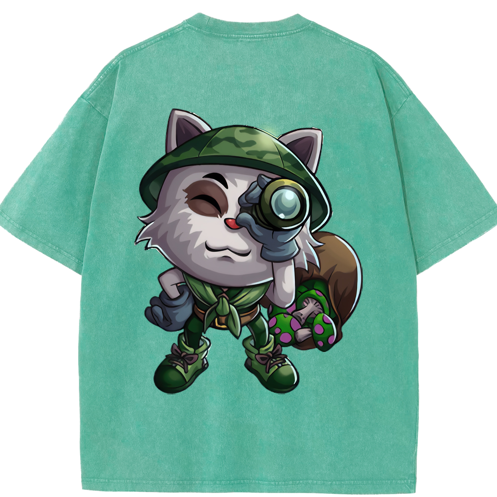リーグ・オブ・レジェンド League of Legends LOL 綿100% ヴィンテージ風 半袖Tシャツ（背面プリント）